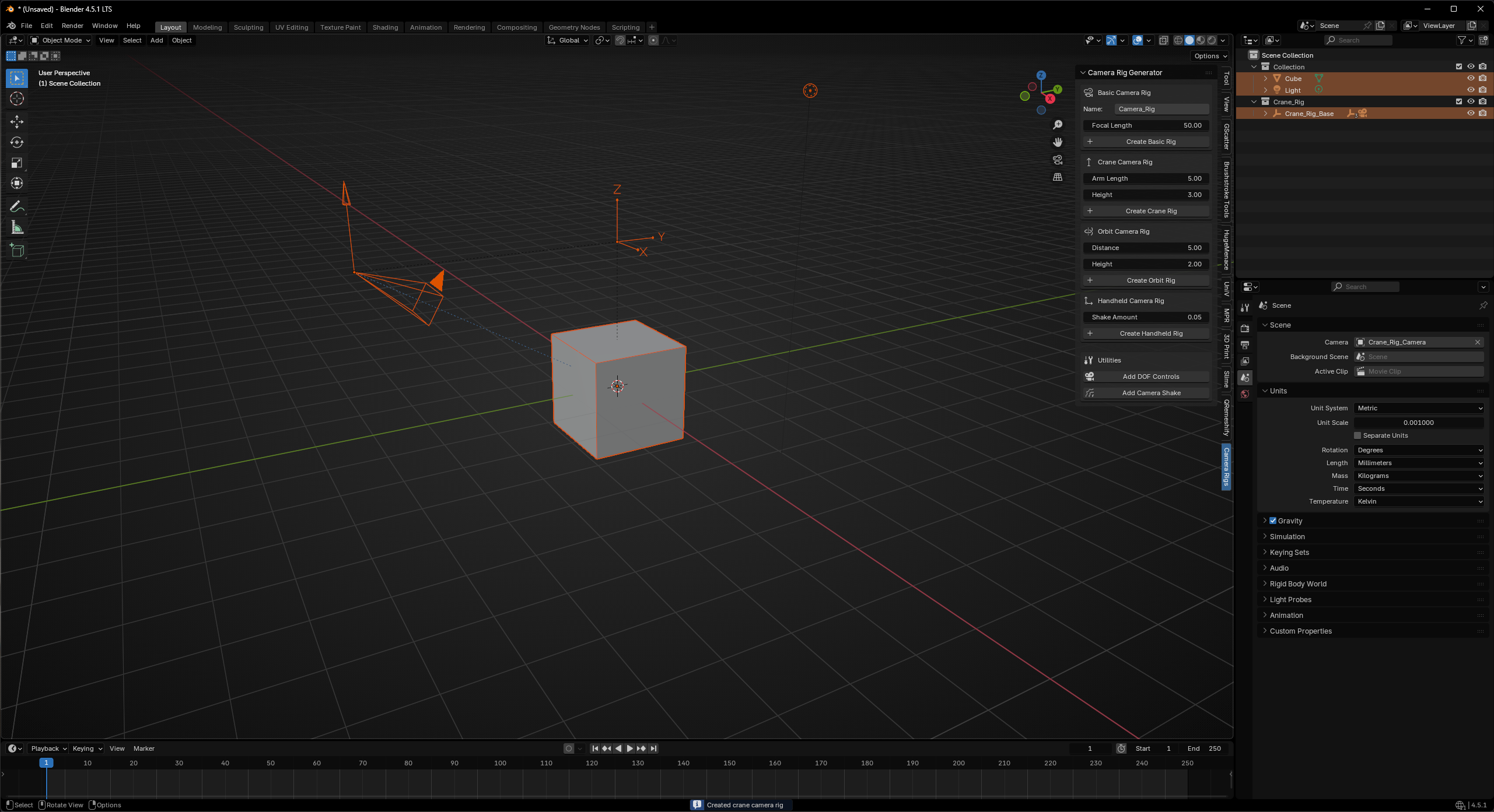 Smart Camera Rig Generator